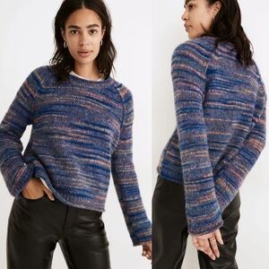 Madewell Space-Dyed Kersdale Pullover Sweater Wool Blend Purple Blue Pink Small